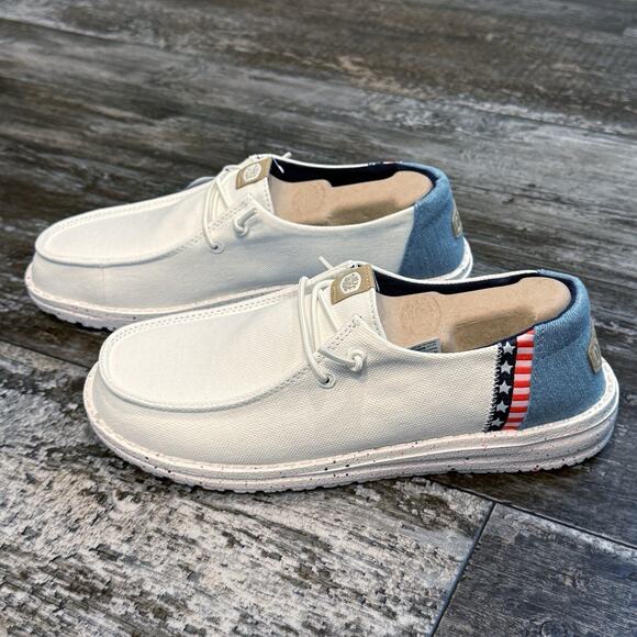 Hey Dude Wendy Americana Splatter Slip On Shoes Size 8 USA Flag Patriotic‎ NEW - Picture 10 of 10